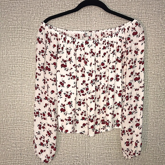 Hollister Floral Off-the-Shoulder Top sz S - Picture 2 of 7
